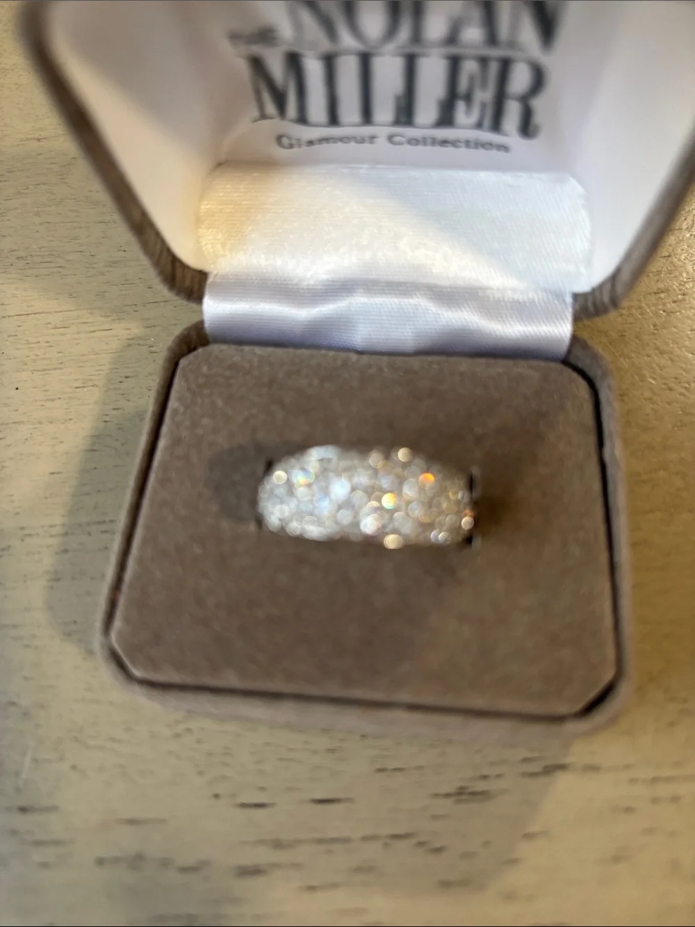 Nolan Miller Silver Pavé Crystal Dome Statement Ring - Picture 2 of 4